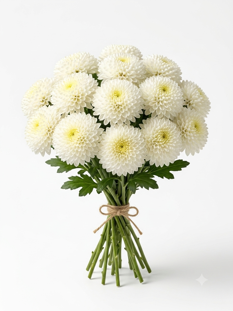 Crisantemo Pompón Blanco (pompon chrysanthemum)